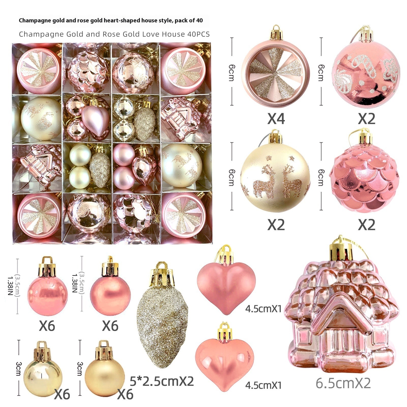 HKM-514003 Elegant Christmas Decoration Pendant - Electroplated Plastic Decorative Ball in Special-shaped Design, European & American Style