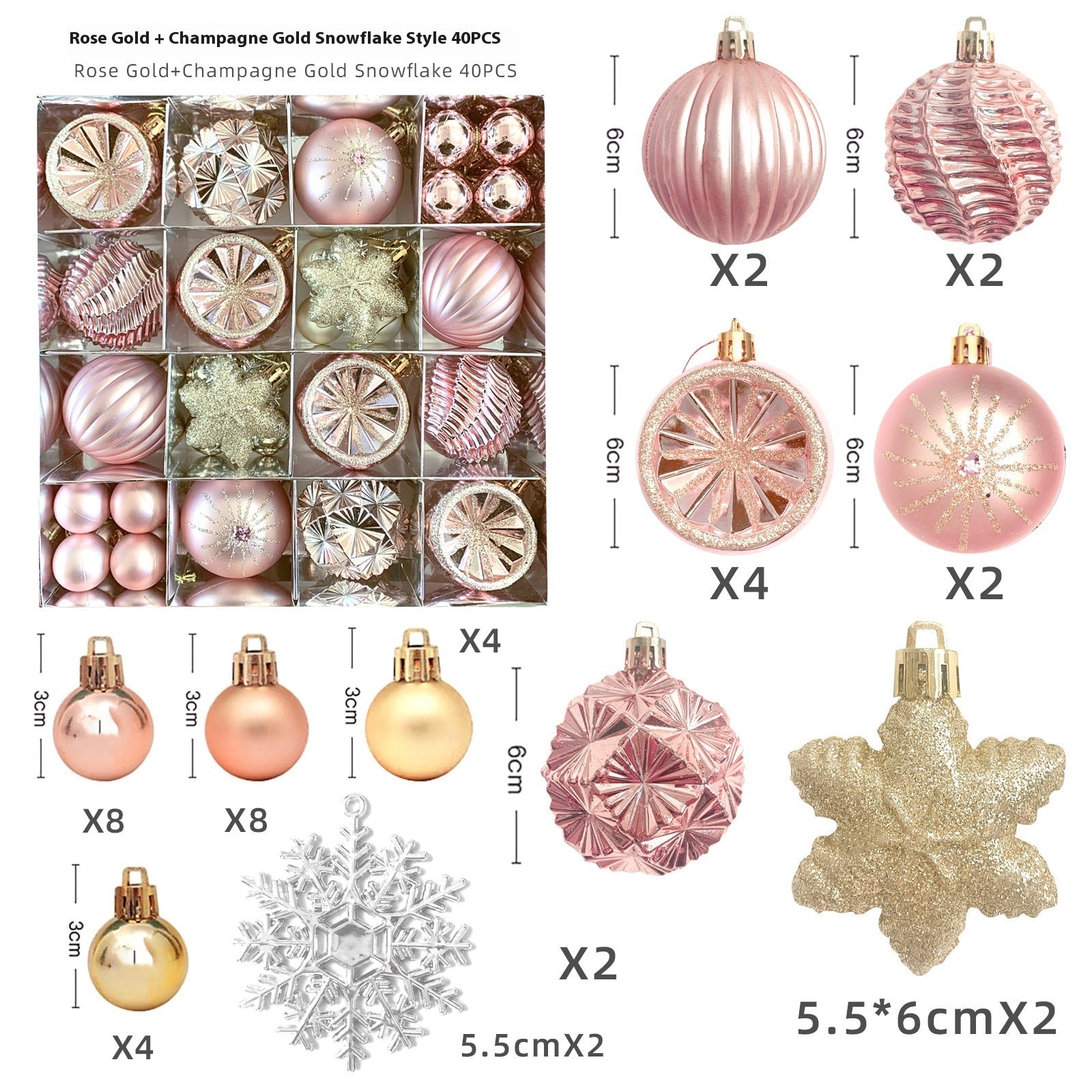 HKM-514003 Elegant Christmas Decoration Pendant - Electroplated Plastic Decorative Ball in Special-shaped Design, European & American Style