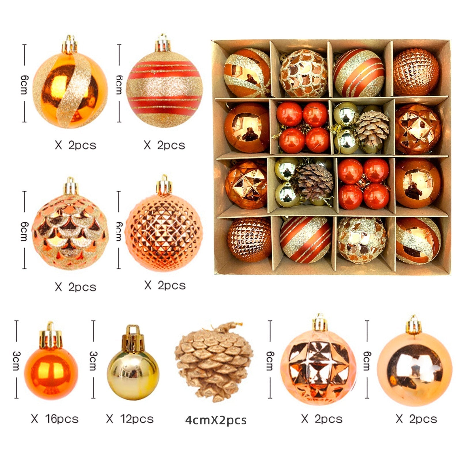 HKM-514003 Elegant Christmas Decoration Pendant - Electroplated Plastic Decorative Ball in Special-shaped Design, European & American Style