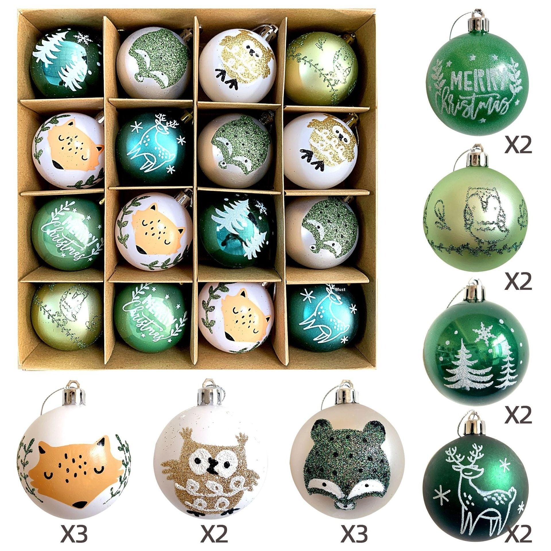 HKM-514003 Elegant Christmas Decoration Pendant - Electroplated Plastic Decorative Ball in Special-shaped Design, European & American Style