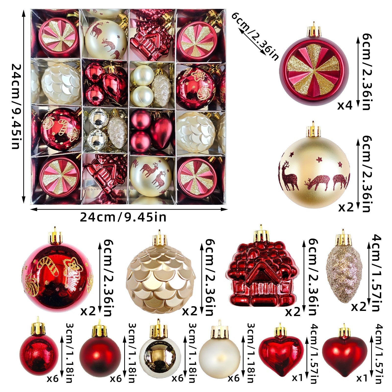 HKM-514003 Elegant Christmas Decoration Pendant - Electroplated Plastic Decorative Ball in Special-shaped Design, European & American Style