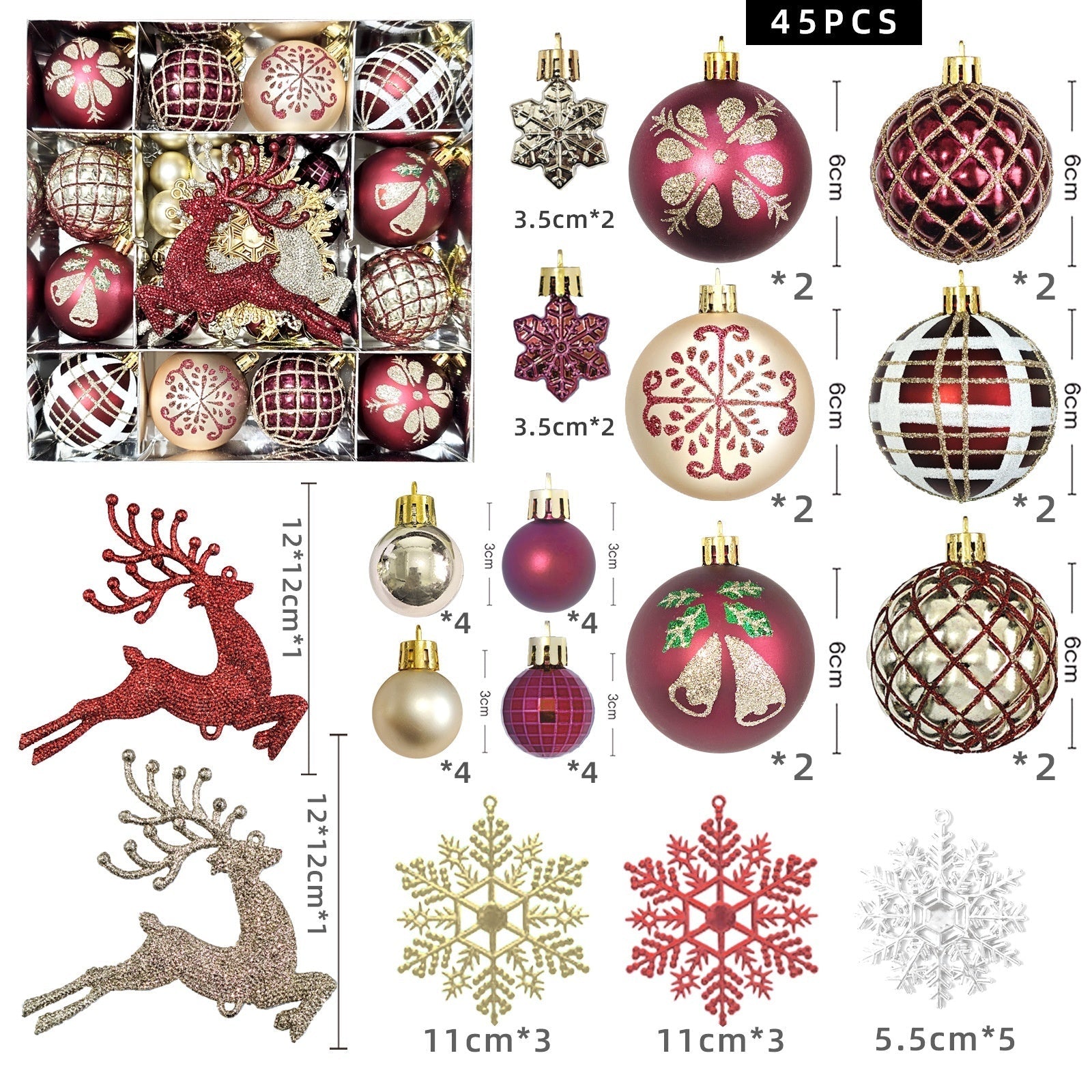 HKM-514003 Elegant Christmas Decoration Pendant - Electroplated Plastic Decorative Ball in Special-shaped Design, European & American Style