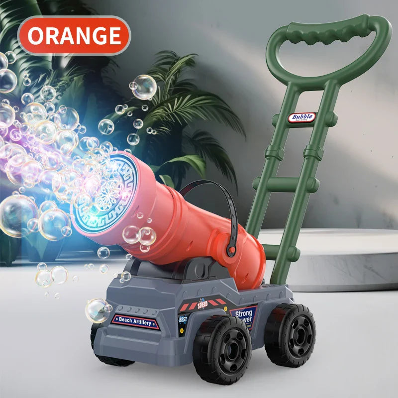 HKM-514131 Automatic Electric Bubble Maker Trolley with Music for Kids Outdoor Play - Summer Soap Water Toy