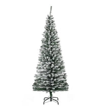 HKM-514323 6ft Snow Flocked Artificial Christmas Tree with Metal Stand for Indoor Holiday Decor