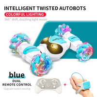 HKM-514451 2.4G Remote Control Drift Twist Car - Stunt Vehicle with Flashing Wheels for Indoor/Outdoor Fun
