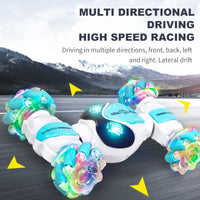 HKM-514451 2.4G Remote Control Drift Twist Car - Stunt Vehicle with Flashing Wheels for Indoor/Outdoor Fun