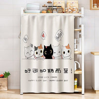 HKM-514579 Dustproof Cartoon Anime Storage Rack Shade Curtain for Wardrobe, Various Sizes Available