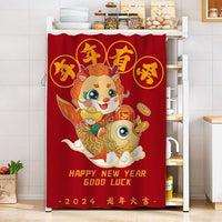 HKM-514579 Dustproof Cartoon Anime Storage Rack Shade Curtain for Wardrobe, Various Sizes Available
