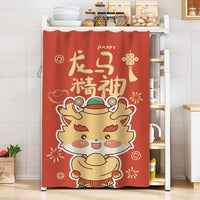 HKM-514579 Dustproof Cartoon Anime Storage Rack Shade Curtain for Wardrobe, Various Sizes Available