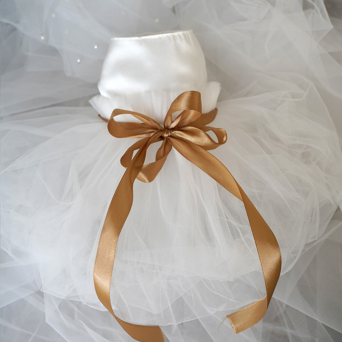 HKM-514643 Elegant Ribbon Wedding Dress for Pets - Various Sizes Available