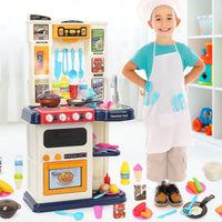 HKM-514707 Kids Kitchen Playset with Plastic Spraying Mist Sink - 65Pcs Pretend Play Food Toys for Ages 2 to 13 Years