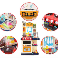 HKM-514707 Kids Kitchen Playset with Plastic Spraying Mist Sink - 65Pcs Pretend Play Food Toys for Ages 2 to 13 Years