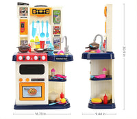 HKM-514707 Kids Kitchen Playset with Plastic Spraying Mist Sink - 65Pcs Pretend Play Food Toys for Ages 2 to 13 Years