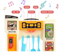 HKM-514707 Kids Kitchen Playset with Plastic Spraying Mist Sink - 65Pcs Pretend Play Food Toys for Ages 2 to 13 Years