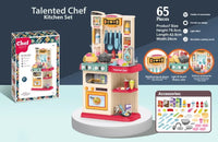 HKM-514707 Kids Kitchen Playset with Plastic Spraying Mist Sink - 65Pcs Pretend Play Food Toys for Ages 2 to 13 Years