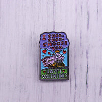 HKM-514707 Pusen I Choose You Valentine's Day Brooch - Black Nickel Copper Badge, Unisex, 30mm