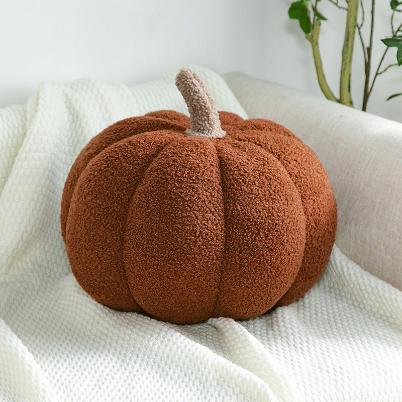 HKM-514835 Pumpkin Shaped Plush Pillow Cushion for Living Room and Bedroom Decor