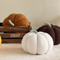 HKM-514835 Pumpkin Shaped Plush Pillow Cushion for Living Room and Bedroom Decor