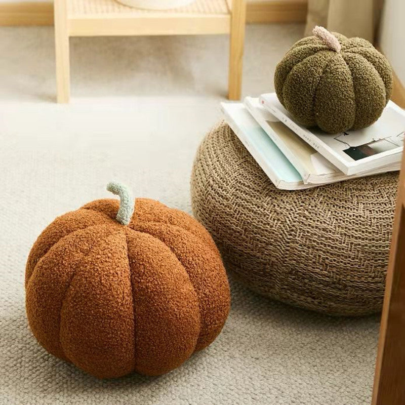 HKM-514835 Pumpkin Shaped Plush Pillow Cushion for Living Room and Bedroom Decor