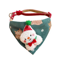 HKM-514899 Festive Red Christmas Bandana for Pets with Santa Claus and Tree Design, Adjustable Neck Size 9.06-15.75 Inches