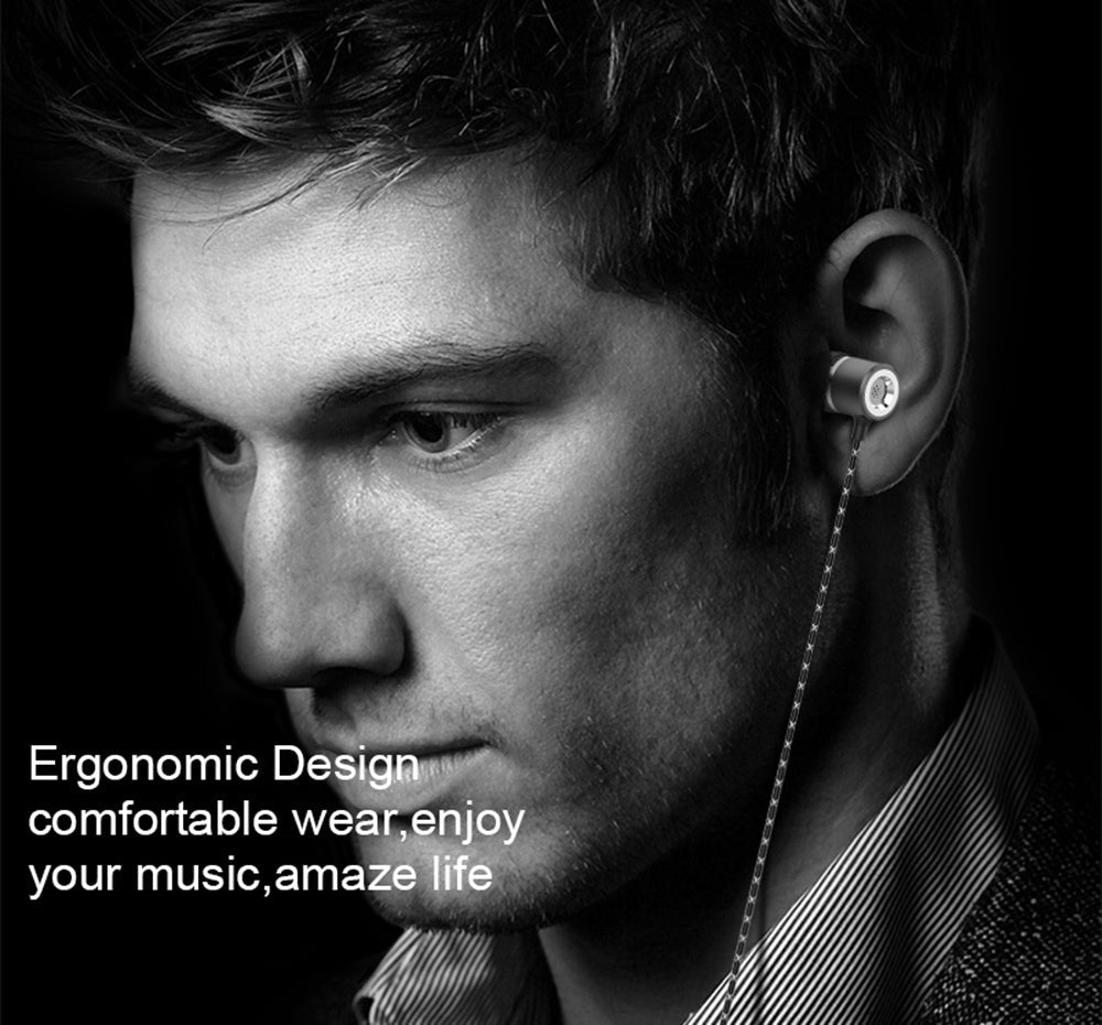 HKM-515091 Fanbiya S1 In-Ear Metal Headset with Noise Cancelling and Mic for Mobile Phones and Gaming