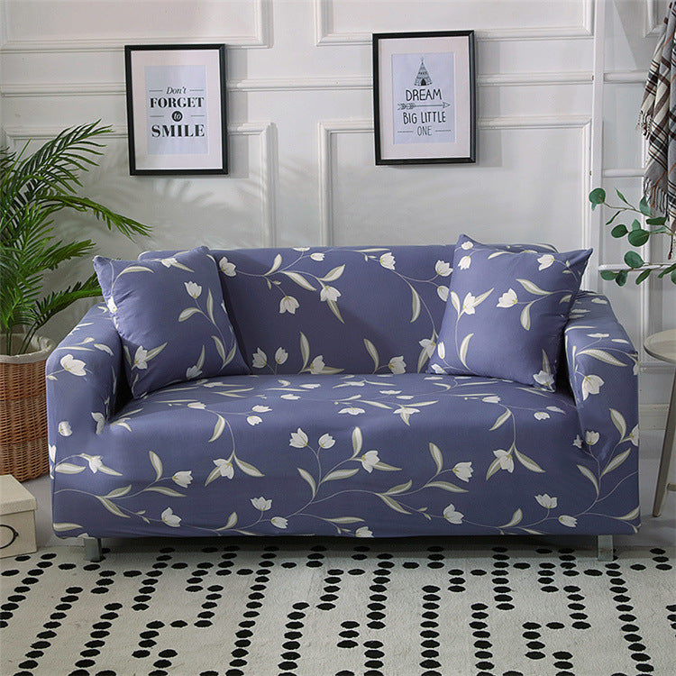 HKM-515155 Modern Polyester Elastic Sofa Cover with Pillow Cover - 40x40cm, Elegant Design for Living Room