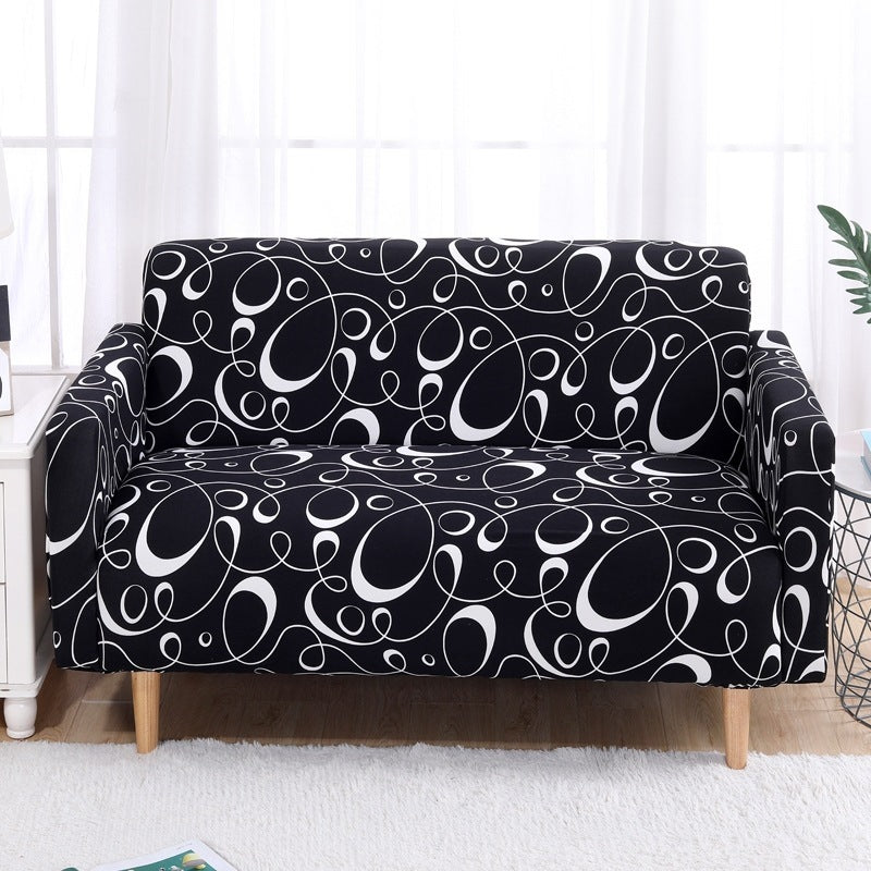 HKM-515155 Modern Polyester Elastic Sofa Cover with Pillow Cover - 40x40cm, Elegant Design for Living Room