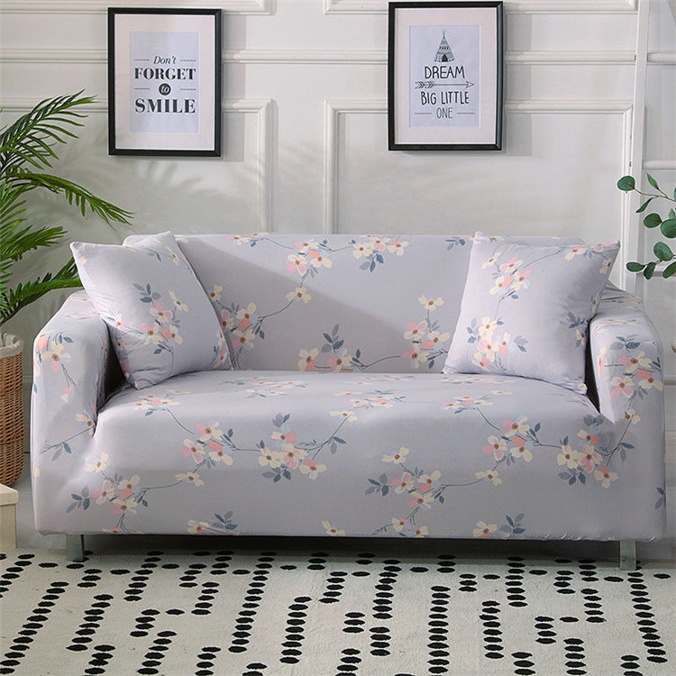 HKM-515155 Modern Polyester Elastic Sofa Cover with Pillow Cover - 40x40cm, Elegant Design for Living Room