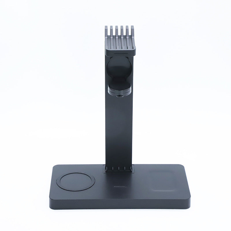 HKM-515219 Multi-Function Wireless Charger for Mobile Phones, Watches, and Headsets - Black