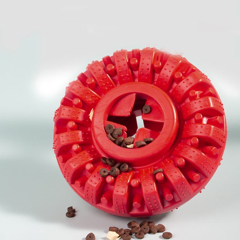 HKM-515347 Durable Red Rubber Dog Chewing Toy for Molar Health and Intelligence Training