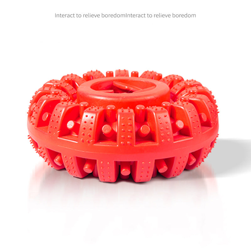 HKM-515347 Durable Red Rubber Dog Chewing Toy for Molar Health and Intelligence Training