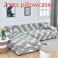 HKM-515347 Geometric Abstract Light Gray Stretch Sofa Cover for Modular Sofas, Fits 90-300cm