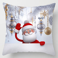 HKM-515411 Christmas Cartoon Snowman Peach Skin Cushion Cover, 45x45cm