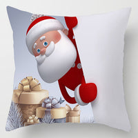 HKM-515411 Christmas Cartoon Snowman Peach Skin Cushion Cover, 45x45cm