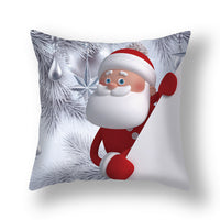 HKM-515411 Christmas Cartoon Snowman Peach Skin Cushion Cover, 45x45cm