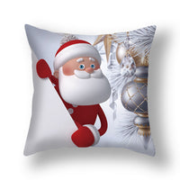 HKM-515411 Christmas Cartoon Snowman Peach Skin Cushion Cover, 45x45cm