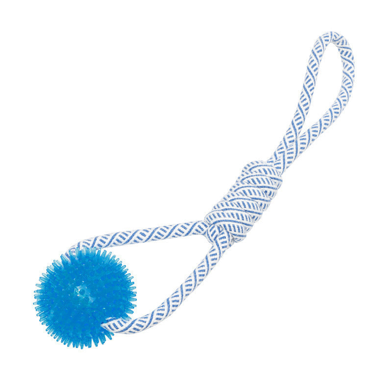 HKM-515475 Durable Cotton Rope Dog Chew Toy with TPR for Molar Health - Multiple Sizes Available
