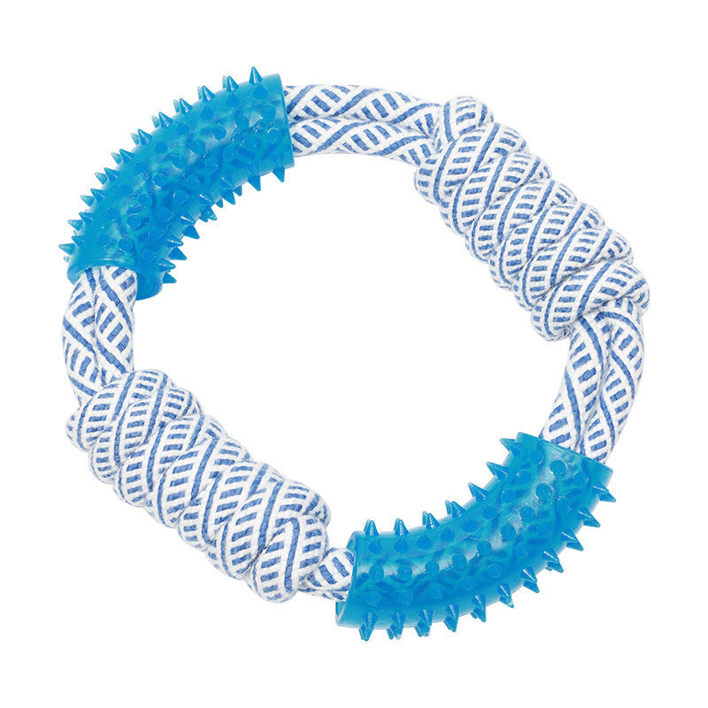 HKM-515475 Durable Cotton Rope Dog Chew Toy with TPR for Molar Health - Multiple Sizes Available
