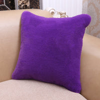 HKM-515475 Soft Imitation Wool Short Hair Throw Pillow Cover - Multiple Colors Available