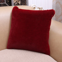 HKM-515475 Soft Imitation Wool Short Hair Throw Pillow Cover - Multiple Colors Available