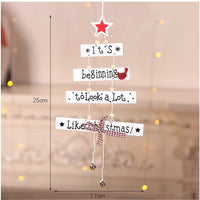 HKM-515475 Wooden Five-Pointed Star Ornament with Alphabet Letters for Christmas Tree Décor