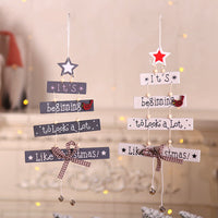 HKM-515475 Wooden Five-Pointed Star Ornament with Alphabet Letters for Christmas Tree Décor