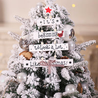 HKM-515475 Wooden Five-Pointed Star Ornament with Alphabet Letters for Christmas Tree Décor