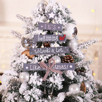 HKM-515475 Wooden Five-Pointed Star Ornament with Alphabet Letters for Christmas Tree Décor