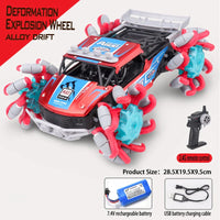 HKM-515603 Alloy Drift RC Stunt Car with Gesture Control and LED Lights - 6 Channel Remote Control Truck
