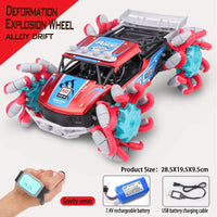 HKM-515603 Alloy Drift RC Stunt Car with Gesture Control and LED Lights - 6 Channel Remote Control Truck