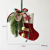 HKM-515795 Knitted Christmas Stockings with Snowman, Bells, and Snowflakes for Festive Decor