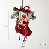 HKM-515795 Knitted Christmas Stockings with Snowman, Bells, and Snowflakes for Festive Decor