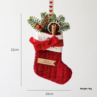 HKM-515795 Knitted Christmas Stockings with Snowman, Bells, and Snowflakes for Festive Decor