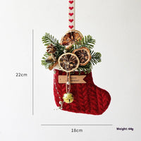 HKM-515795 Knitted Christmas Stockings with Snowman, Bells, and Snowflakes for Festive Decor